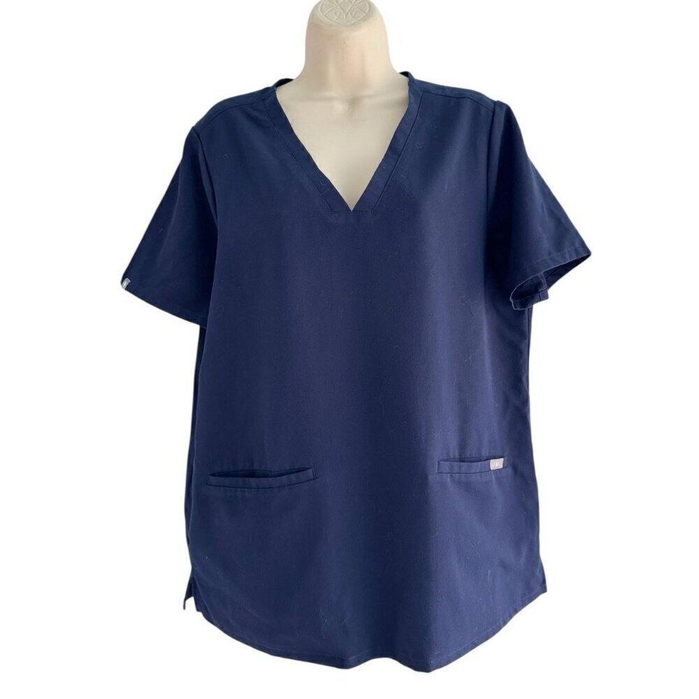 Figs Women's Sz L Casma Technical Collection Navy Blue Scrub Top FW1100